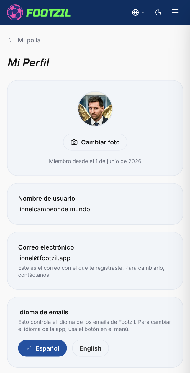 My account page.