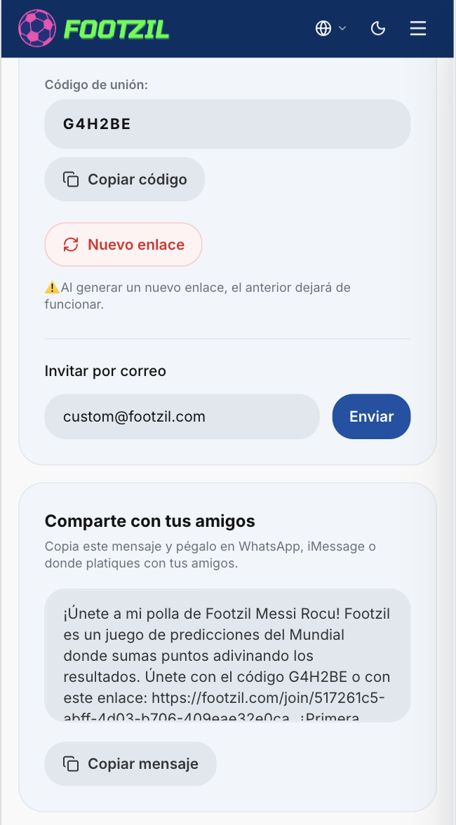 Invitation modal with all three options.