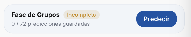 Botón Predecir en la pantalla de la polla.