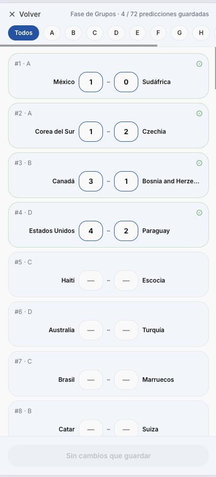 Predicción por lotes con todos los partidos de la ronda.